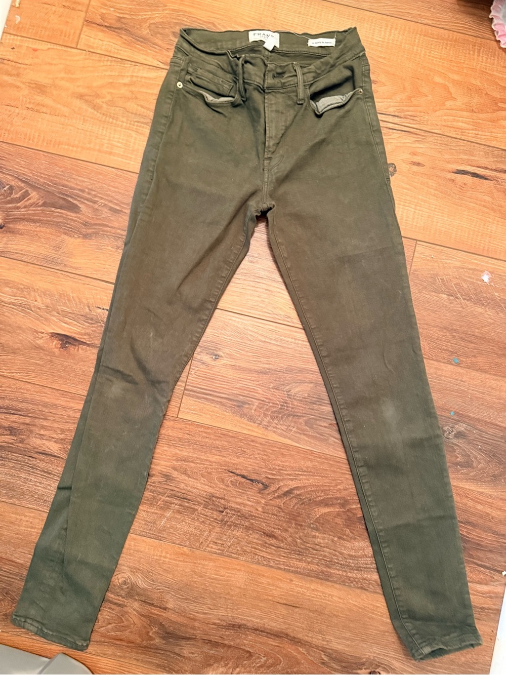 Frame Denim Olive Skinny High-Rise Jeans